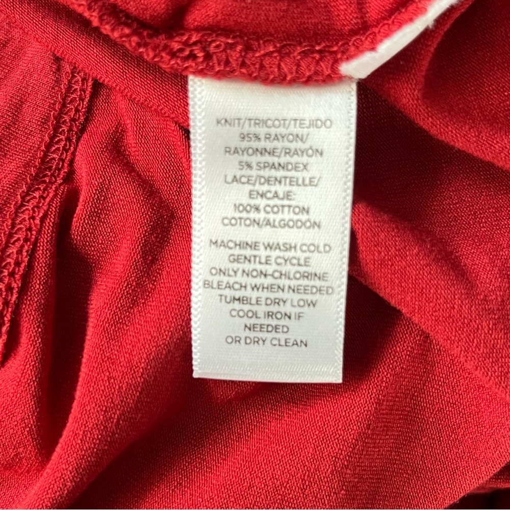 LOFT Red Crochet Soft Dress Size - Picture 6 of 6